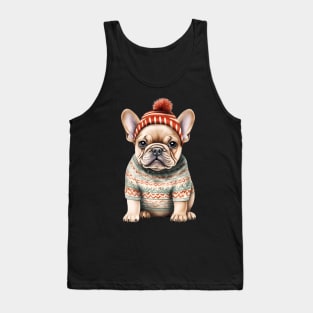 Christmas Sweater French Bulldog Tank Top